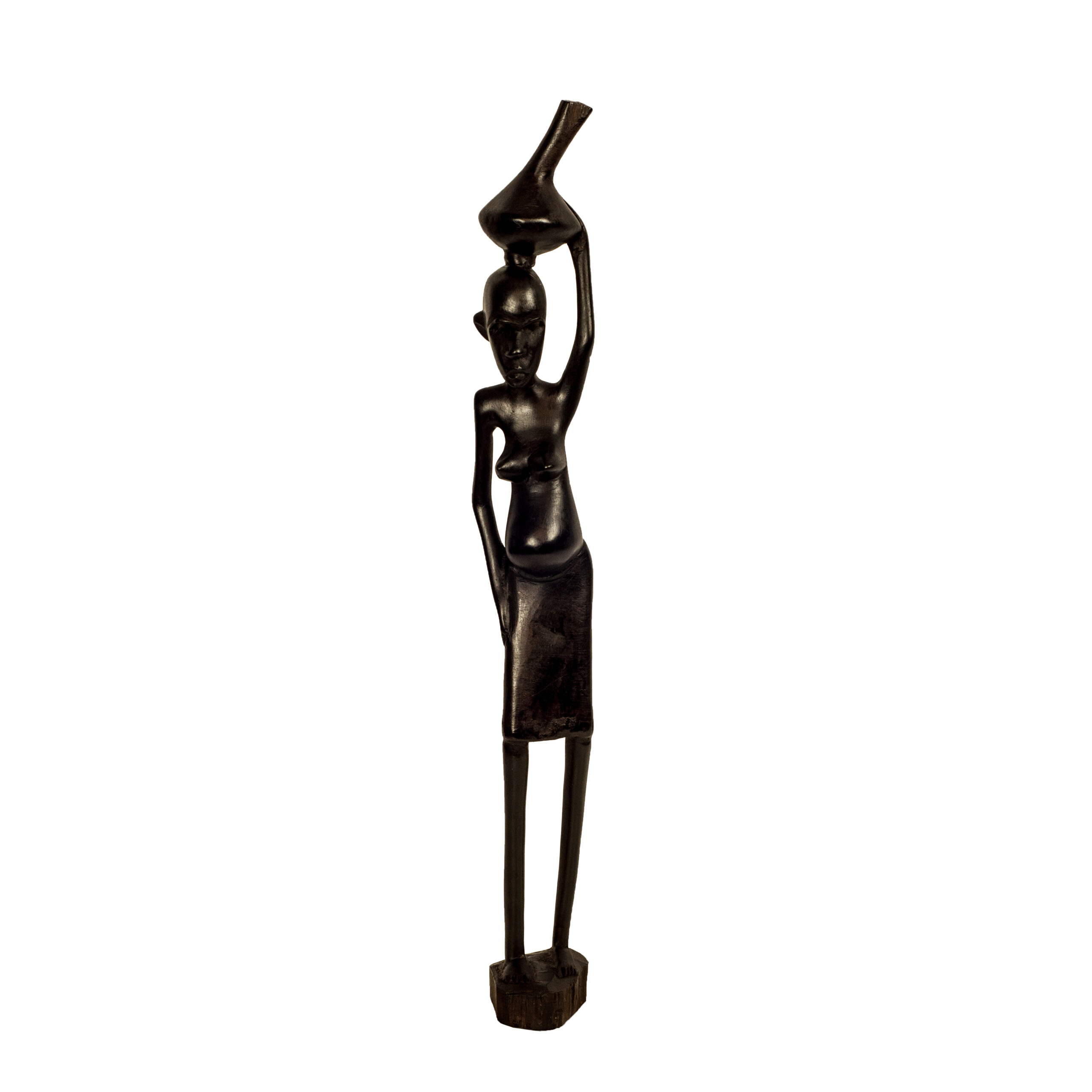 Hebanowa figurka kobiety z Tanzanii