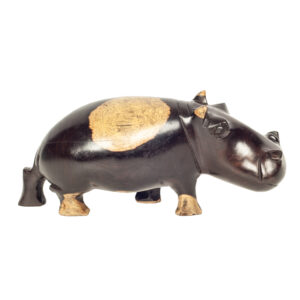 Hebanowa figurka hipopotam z Malawi