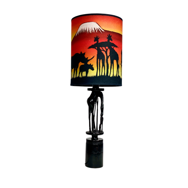 Afrykańska lampa z abażurem z batiku