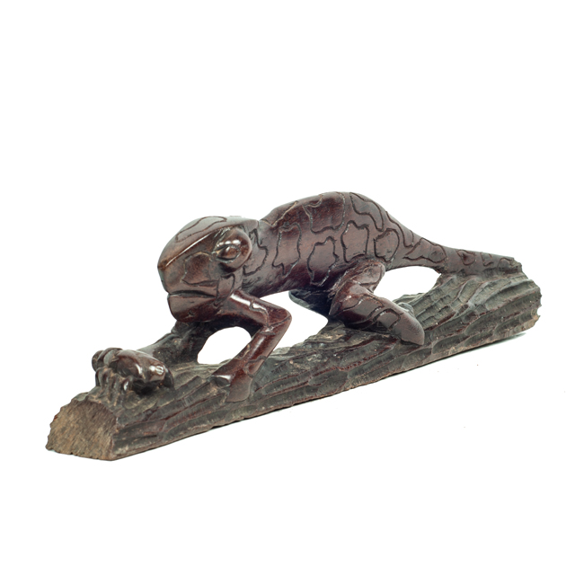 Kameleon drewniana afrykańska figurka