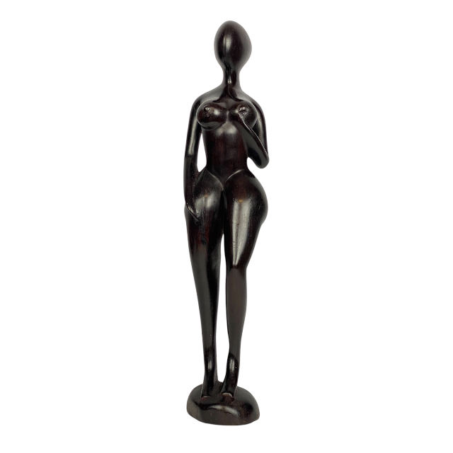 figurka kobiety z drewna hebanowego