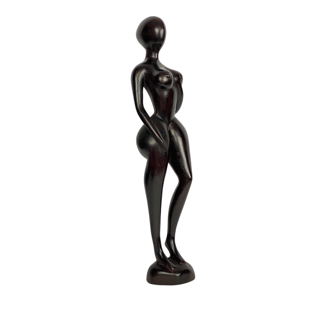 figurka kobiety z drewna hebanowego