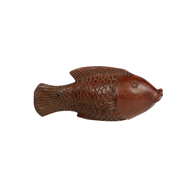 Ryba rzeźba z drewna mahoniowego