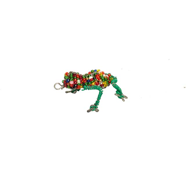 Żabka z drutu i koralików ręcznie wykonana figurka z Zimbabwe