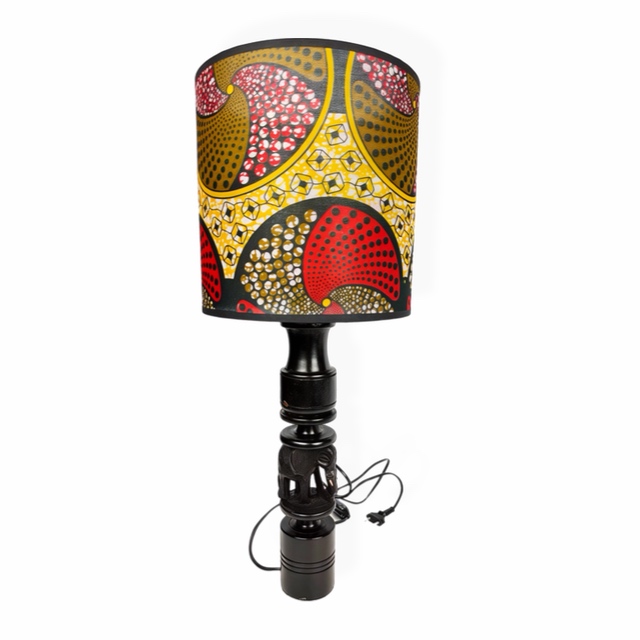 Lampa z hebanu słoń Makonde Tanzania