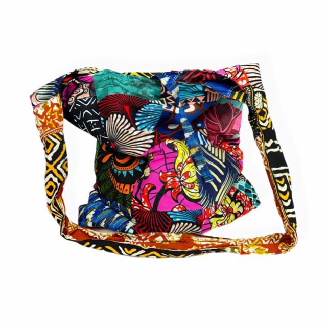 Kolorowa torba patchworkowa chitenge z Zambii – dwustronna