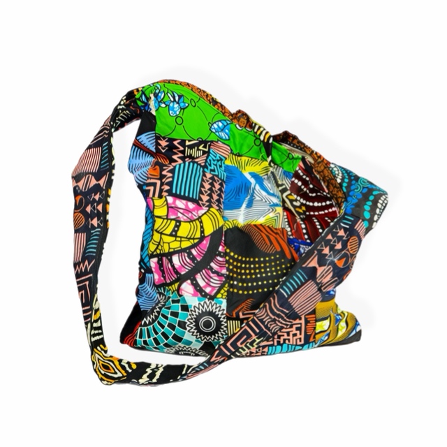 Patchworkowa torba handmade z tkaniny chitenge z Zambii