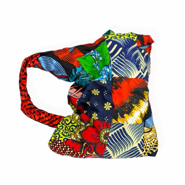Afrykańska torba patchworkowa boho z Zambii – dwustronna