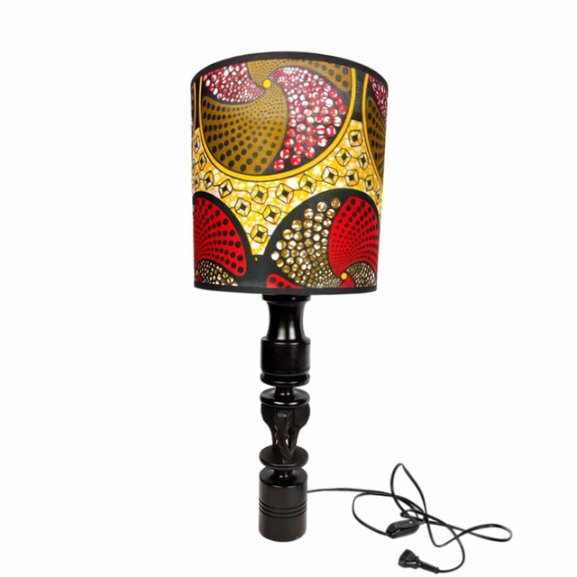 Lampa z hebanu słoń Makonde Tanzania