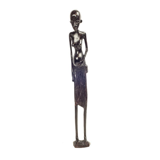 Figurka kobiety Makonde z drewna hebanowego Tanzania